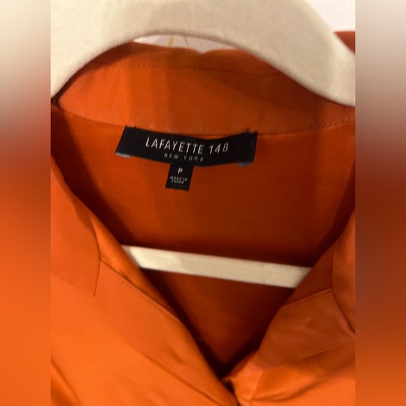 Lafayette 148 will brunt orange button down shirt - Picture 2 of 6